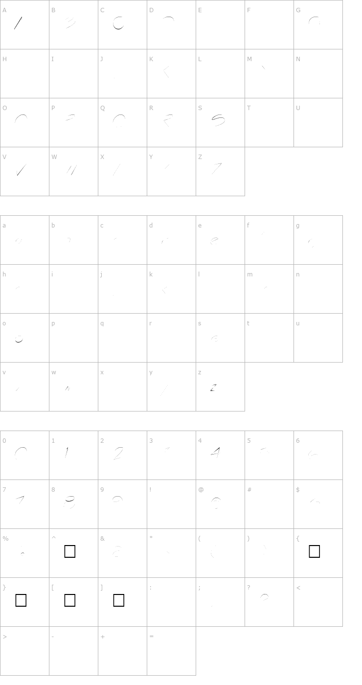 Character Map ArchiMedium Font