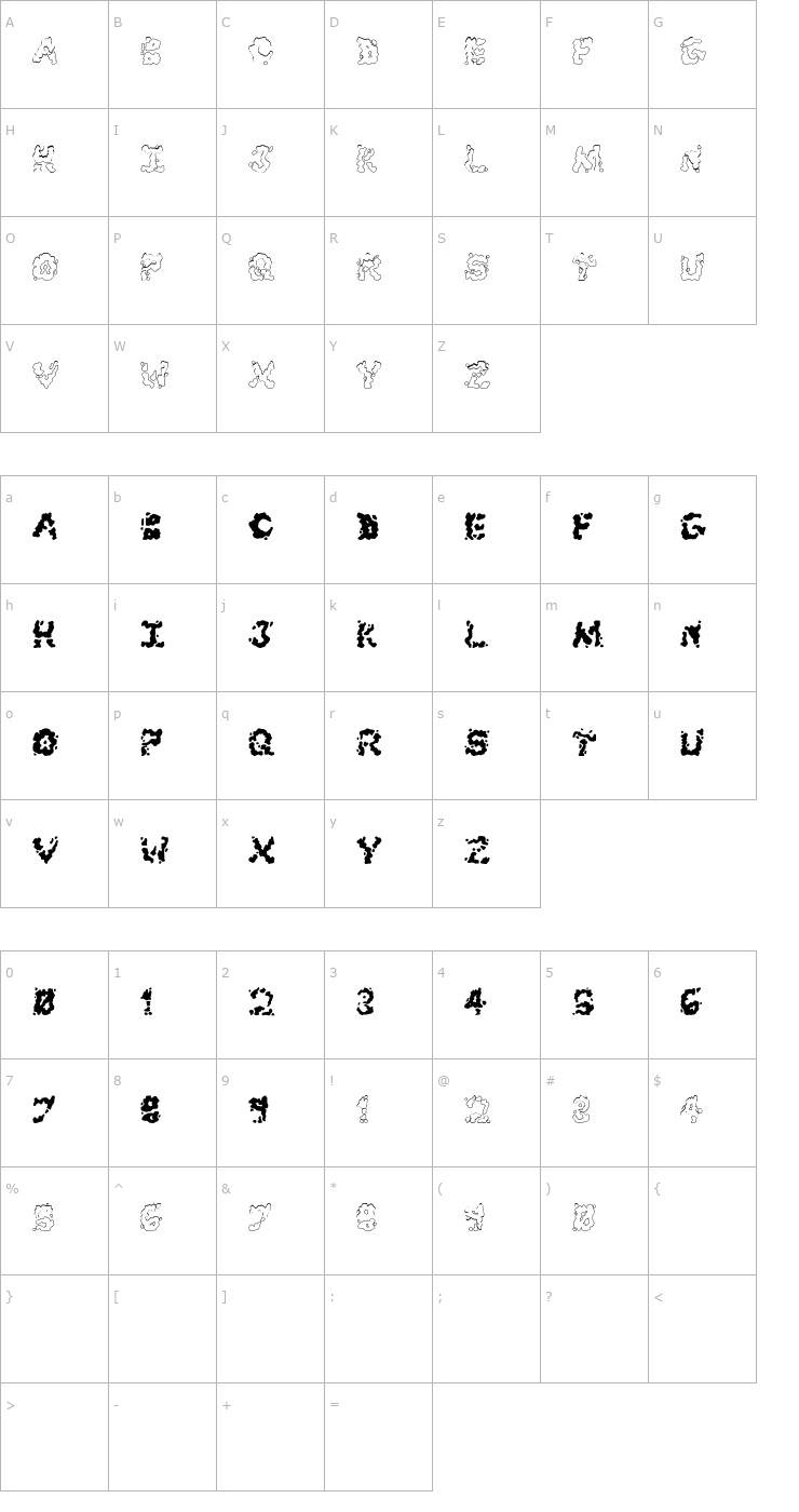 Character Map Archipelago Font