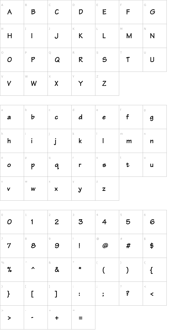 Character Map Architect Bold Font