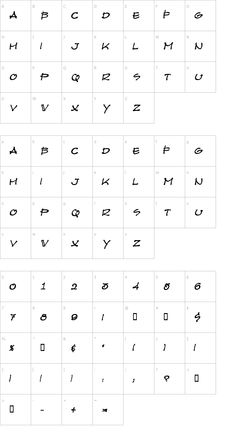 Character Map Architect BoldOblique Font