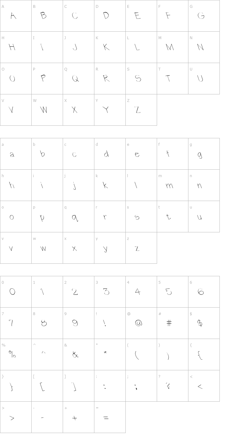 Character Map Architect Lefty Font