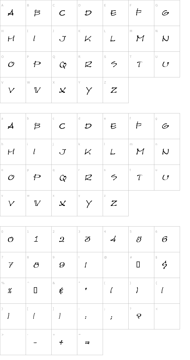 Character Map Architect MediumOblique Font