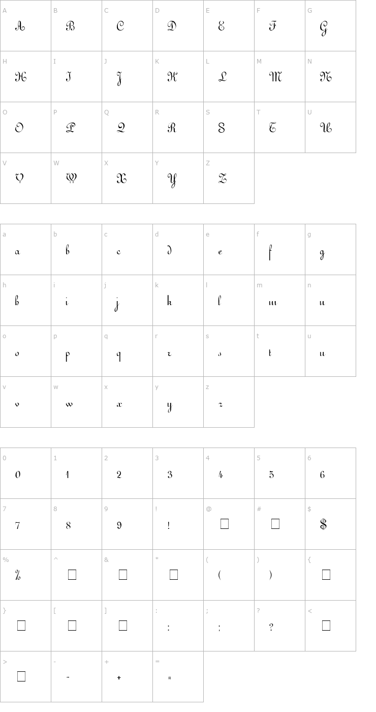 Character Map Ardesc Script SSi Font