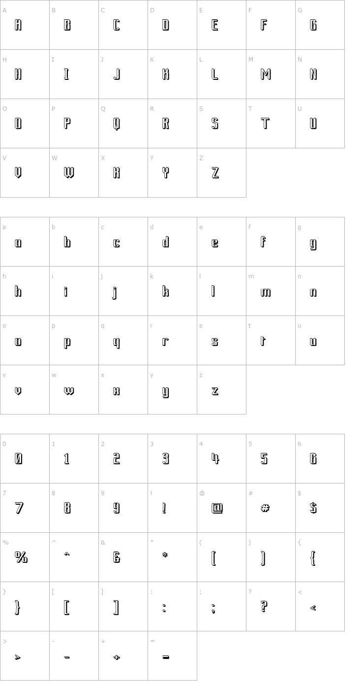 Character Map Ardour 3D GM Font