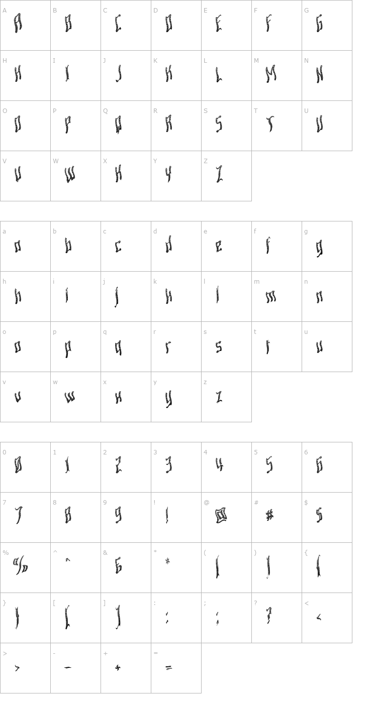 Character Map Ardour Waved Font