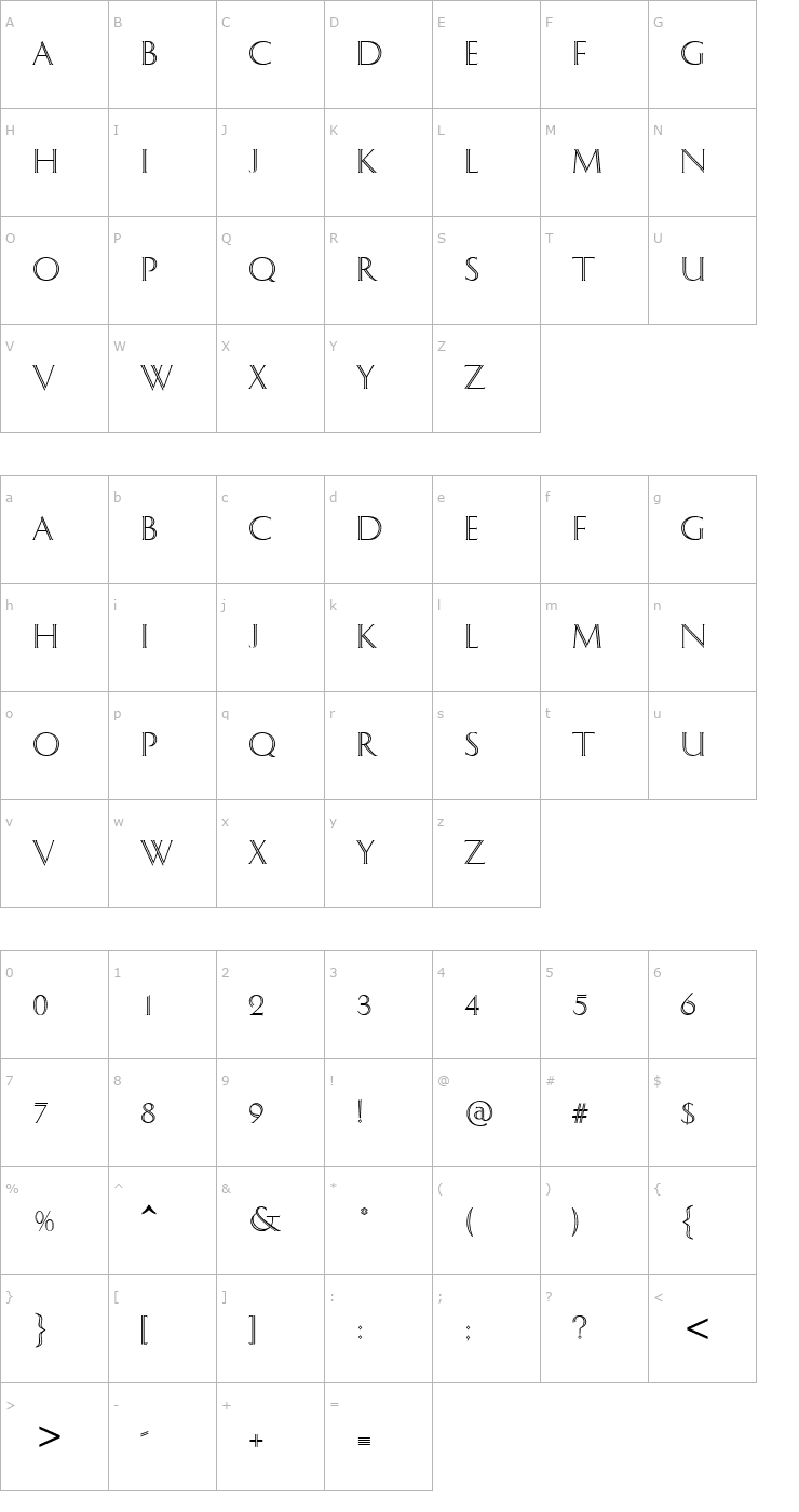 Character Map Arena Caps SSi Font