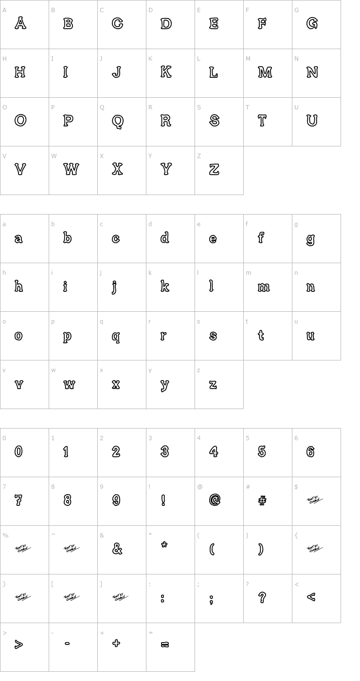 Character Map Ariendesse Font