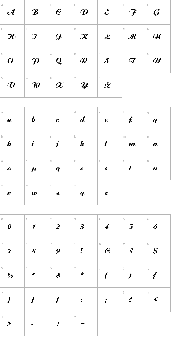 Character Map Arisma Font