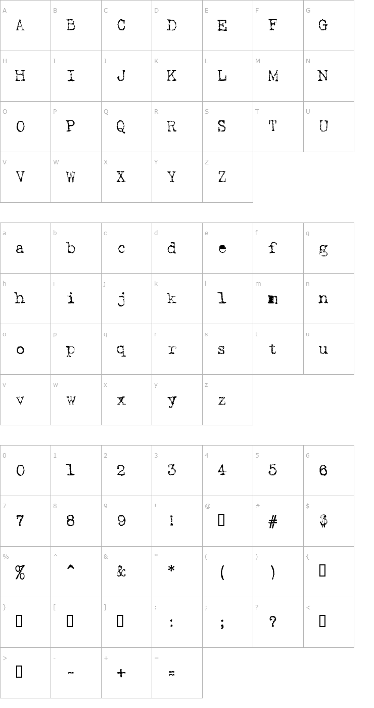 Character Map Armenschrift Font