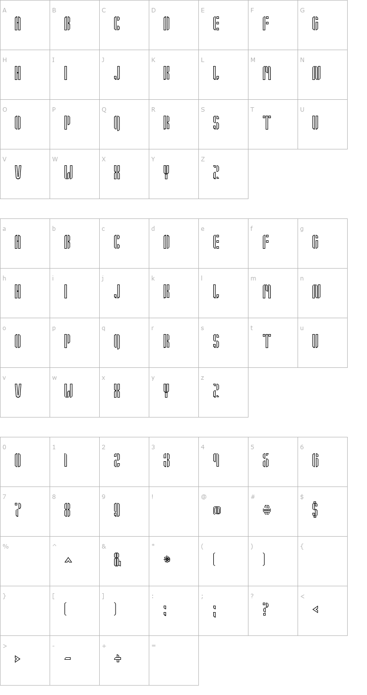Character Map Armin Font