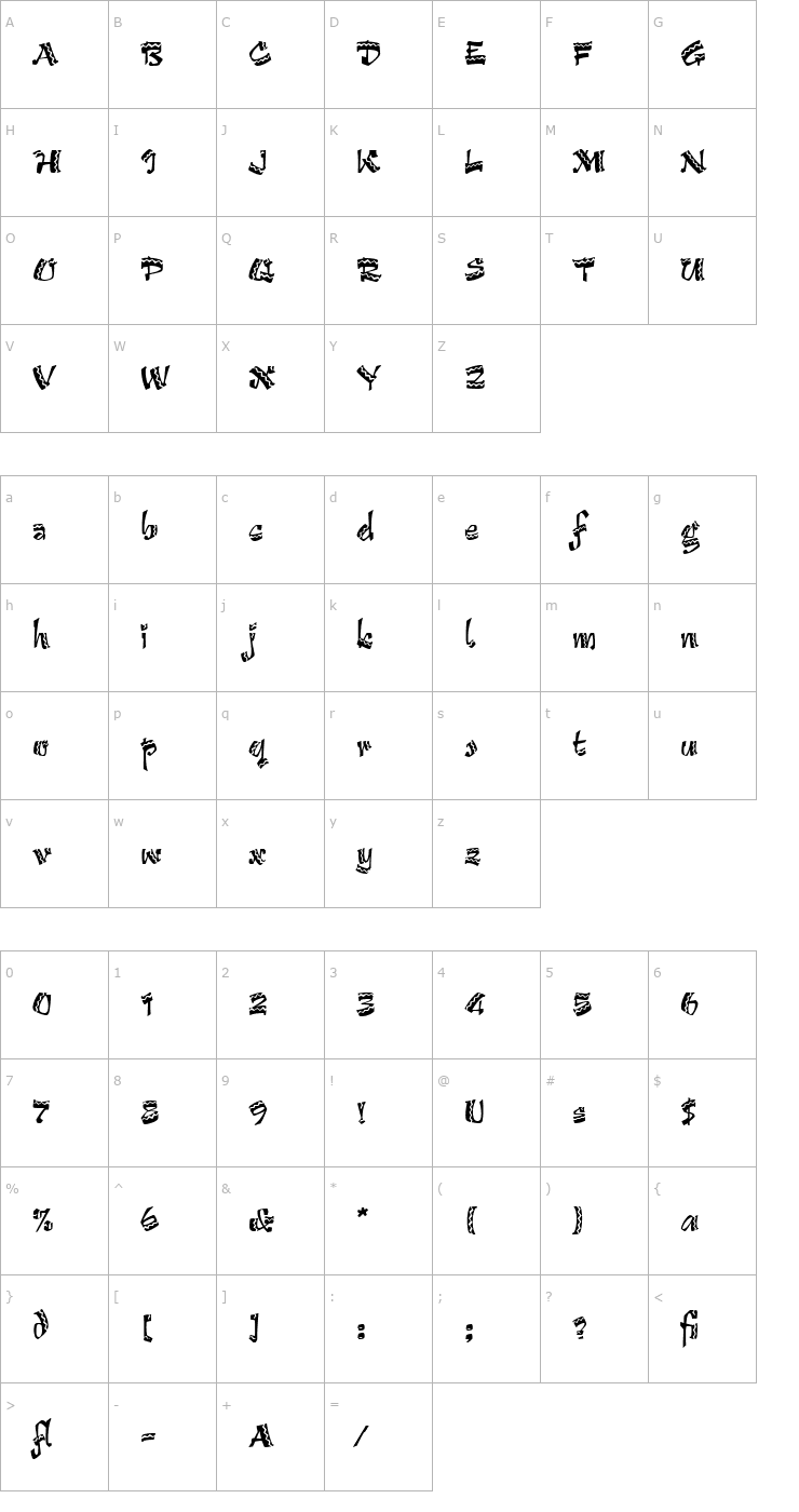 Character Map Arriba Arriba Font