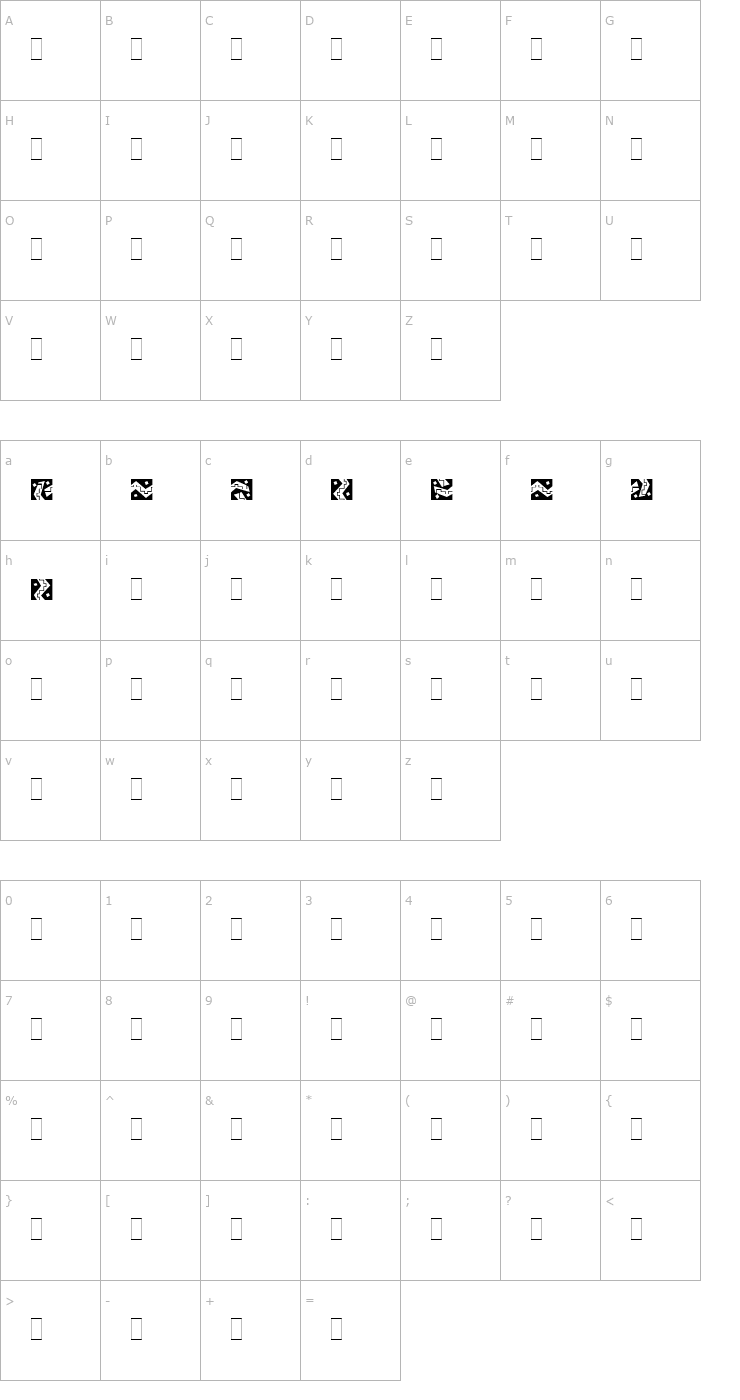 Character Map Arriba Arriba Pi LET Plain1.0 Font