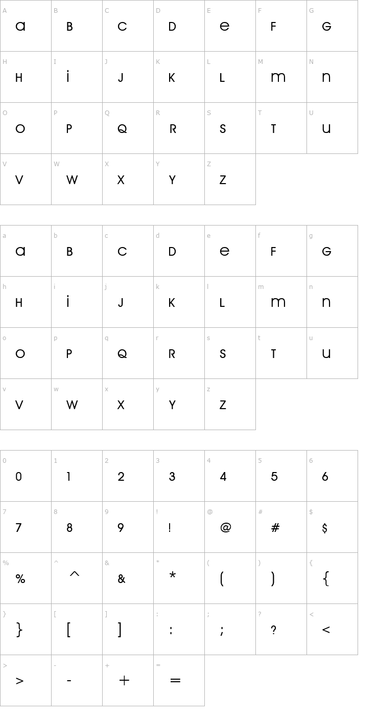Character Map Arrière Garde Font