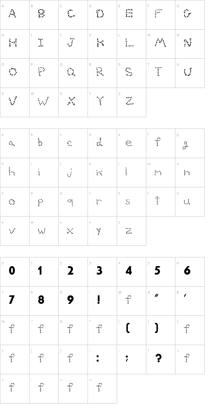 Character Map arrow Font