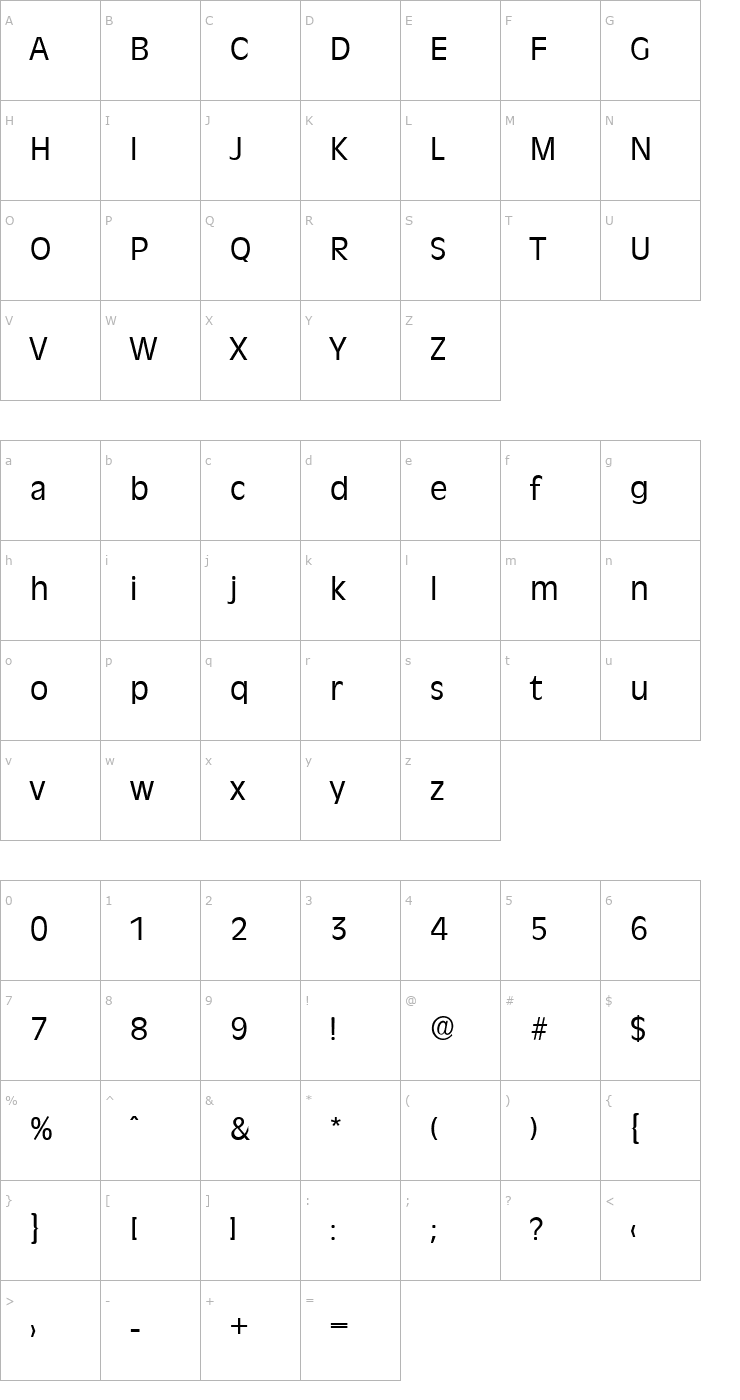 Character Map ArthurBecker Font