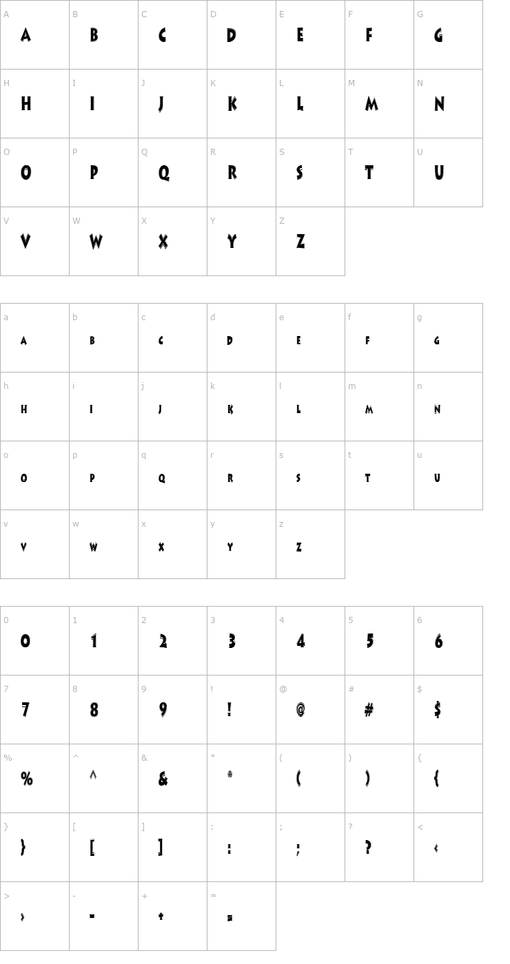 Character Map Artist Regular ttnorm Font