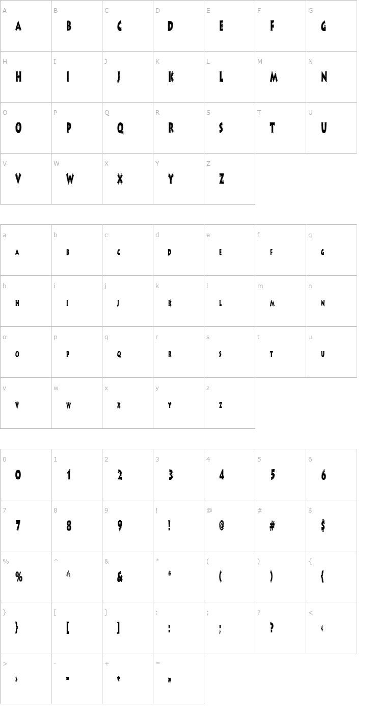 Character Map ArtistPursuit117 Regular ttcon Font