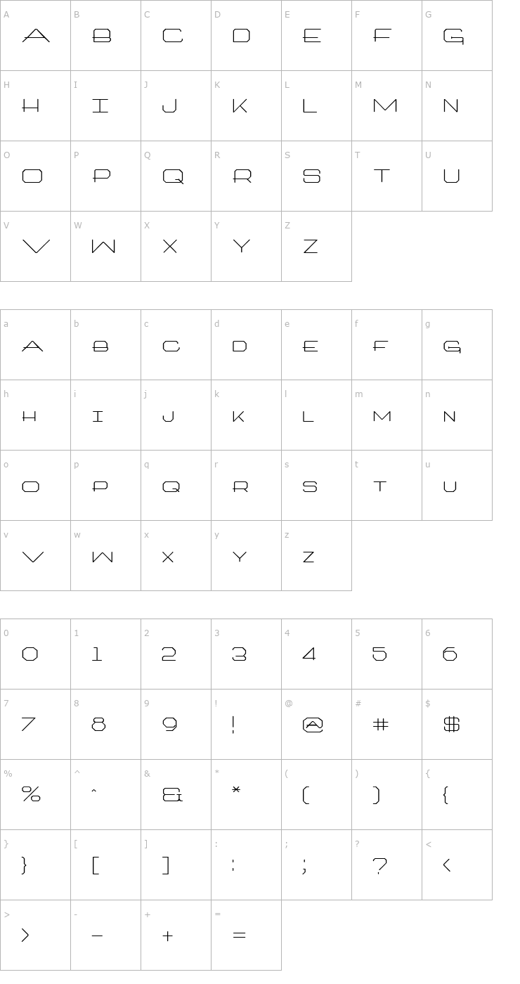 Character Map Artlookin Regular Font