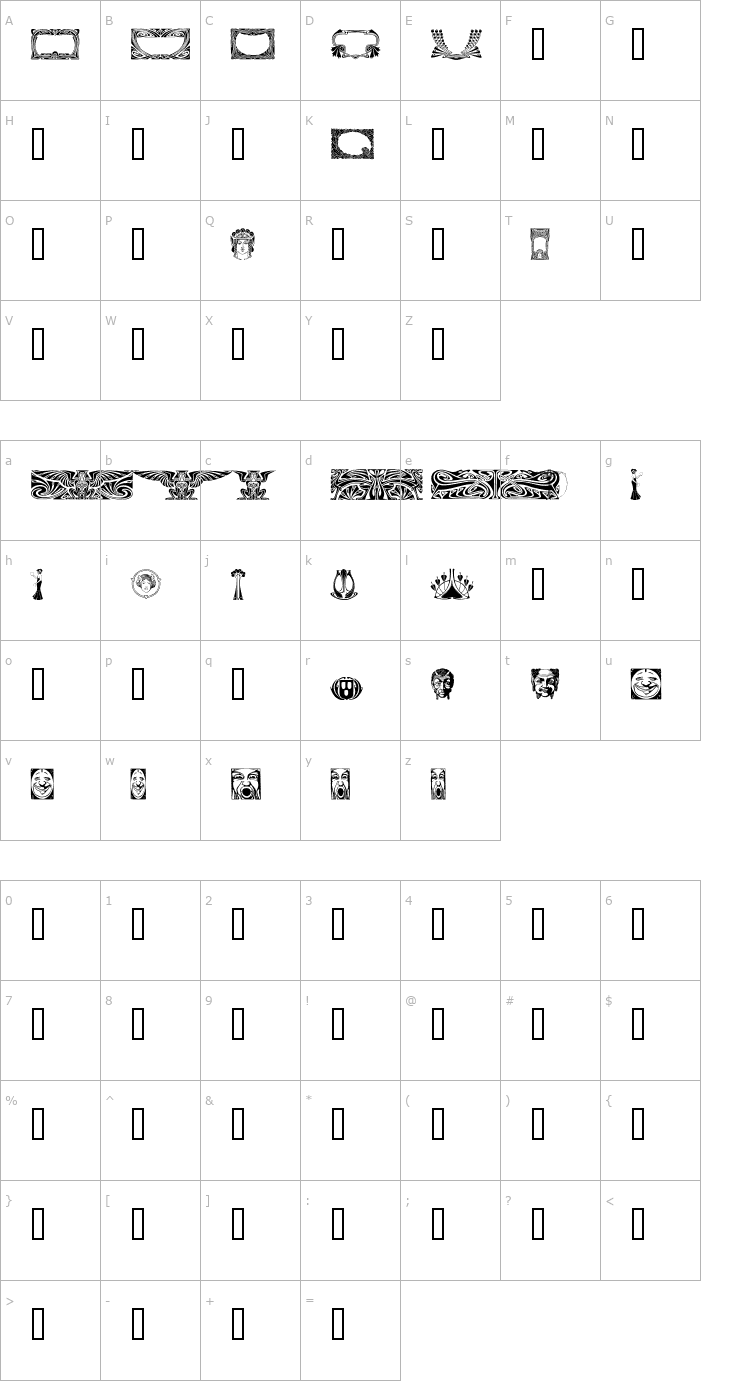 Character Map Artntest Font