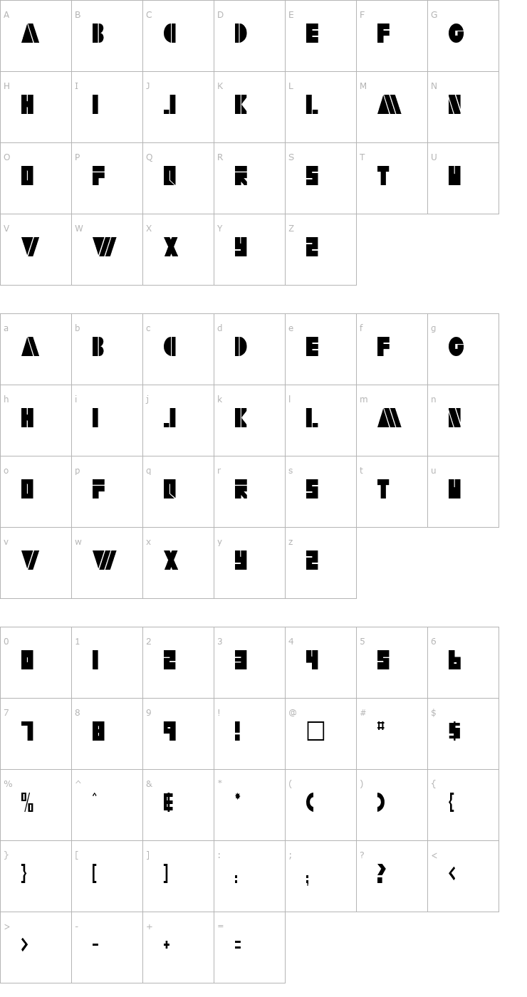 Character Map Arty Regular ttstd Font
