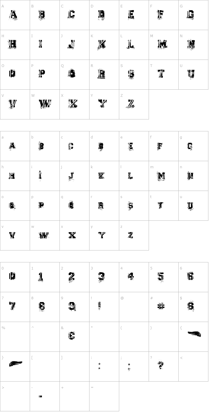 Character Map Ascent 2 Stardom Font
