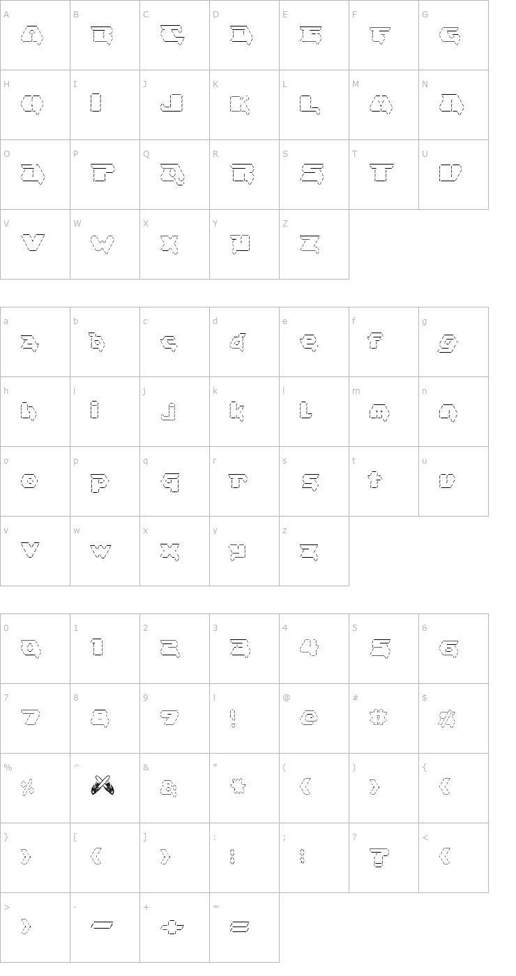 Character Map Asciid Font
