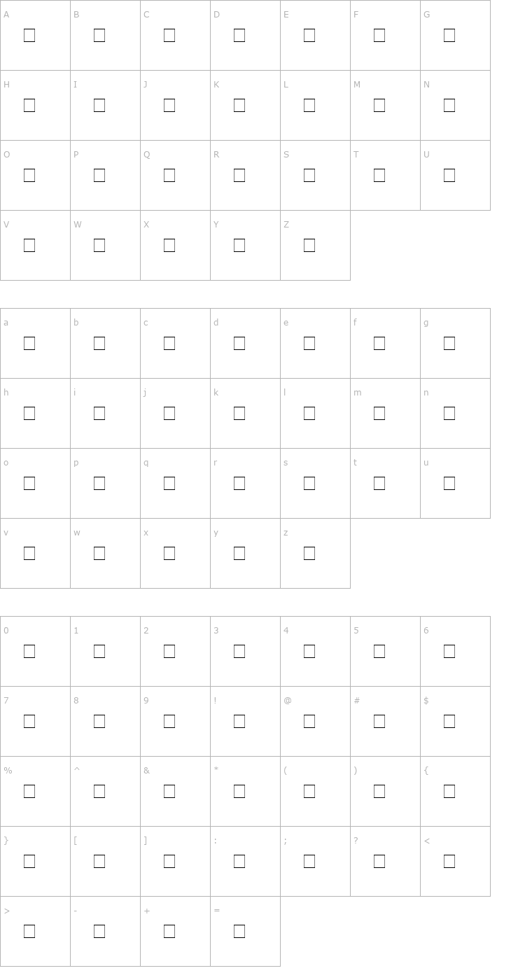 Character Map Ashford Font