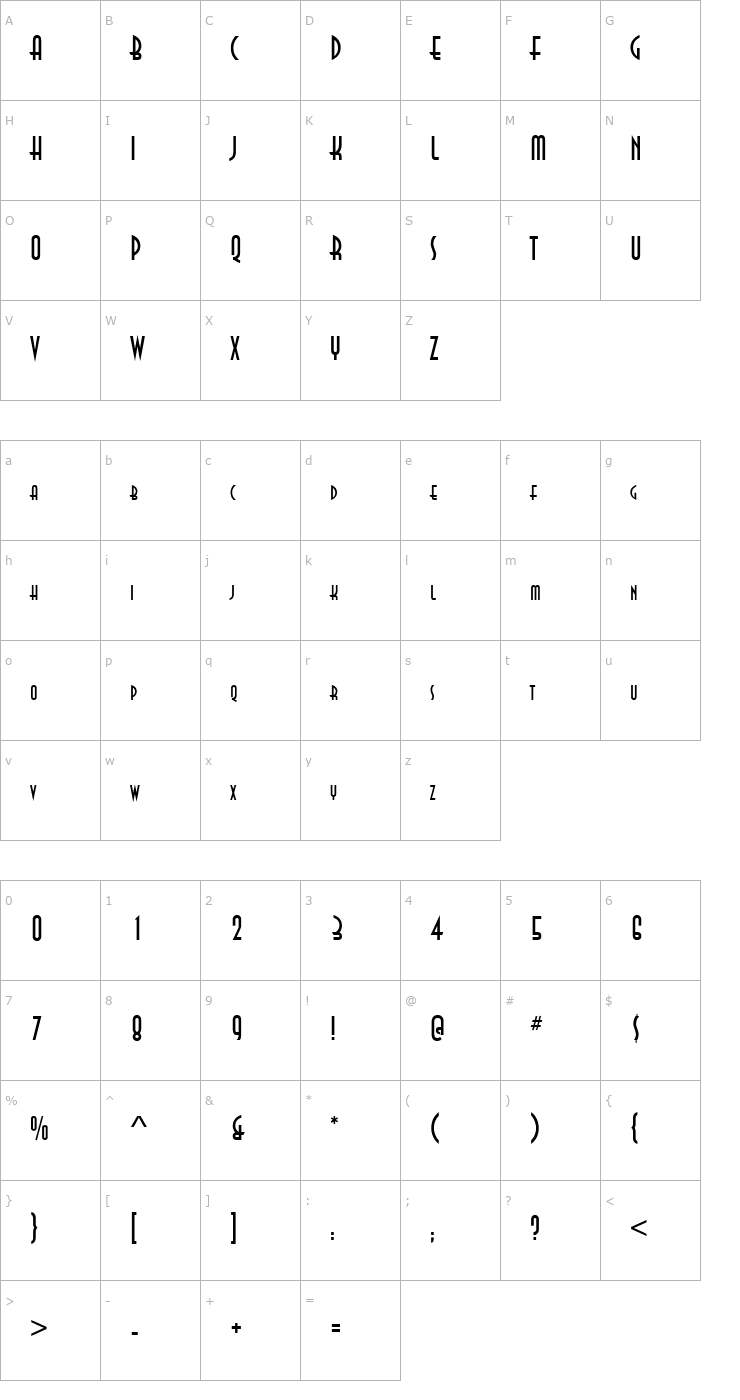 Character Map Asia Normal Font