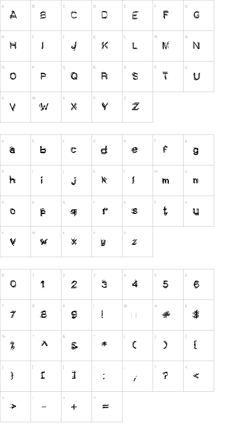 Character Map Aspera Font