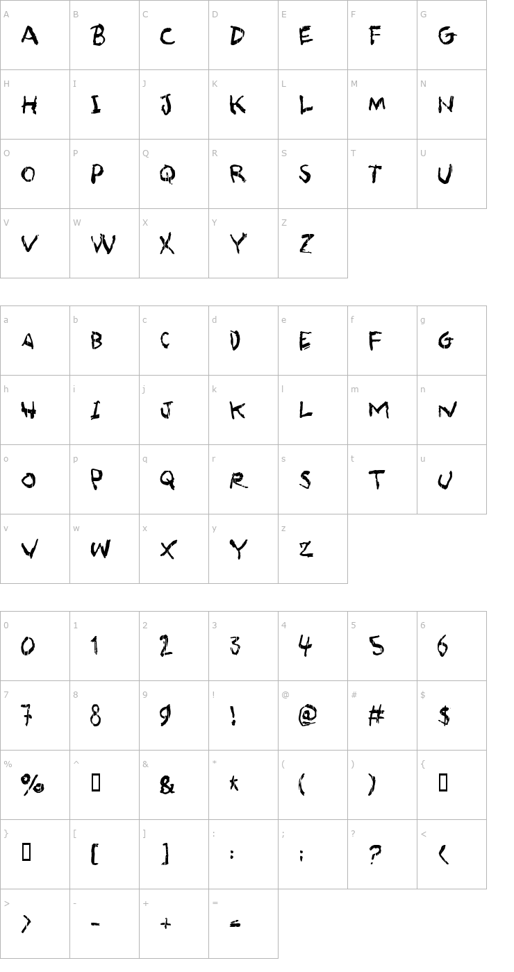 Character Map Asqualt Font