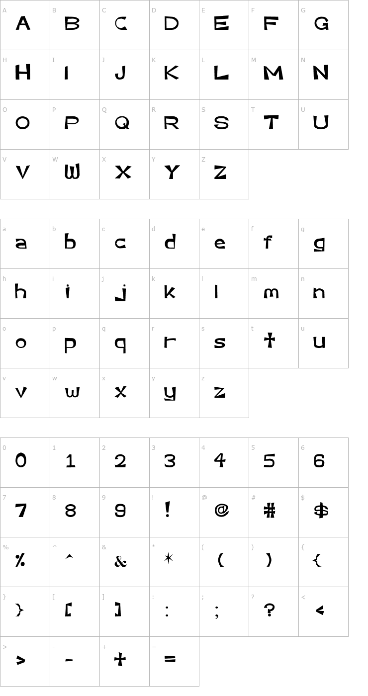 Character Map Asshole Basic Sans Serif Font Font