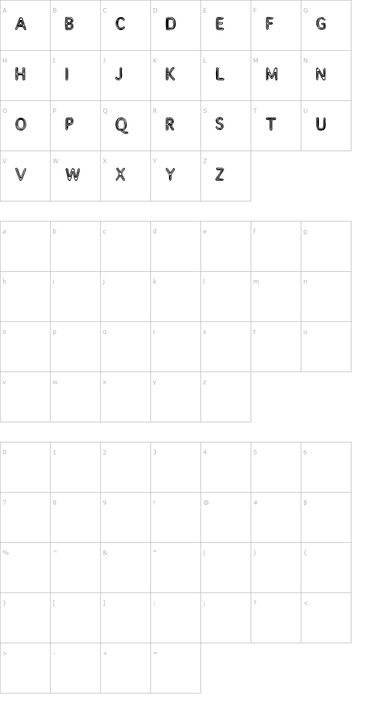 Character Map Assimilate Font