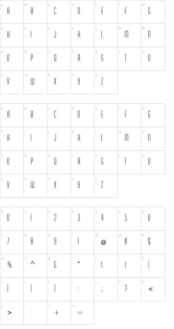 Character Map AstairePlain Font