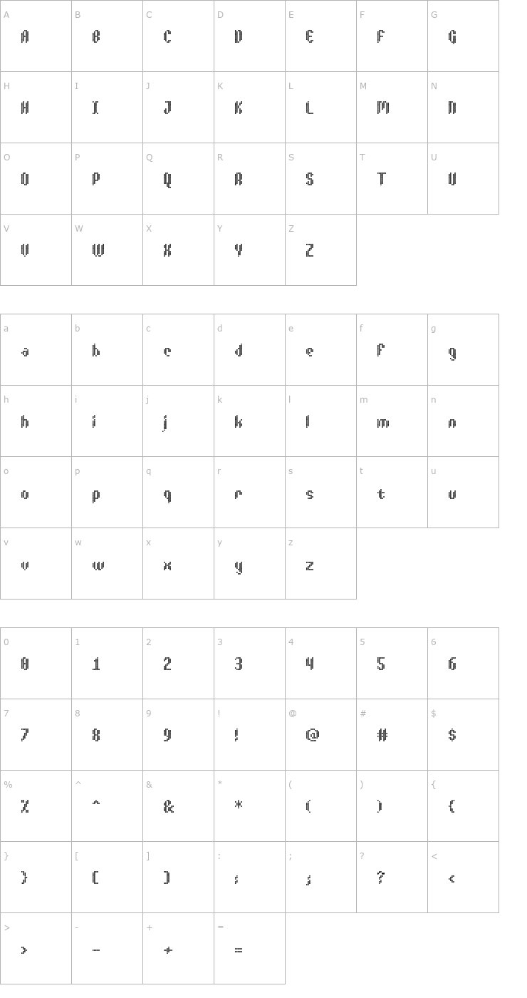 Character Map Asterix Font