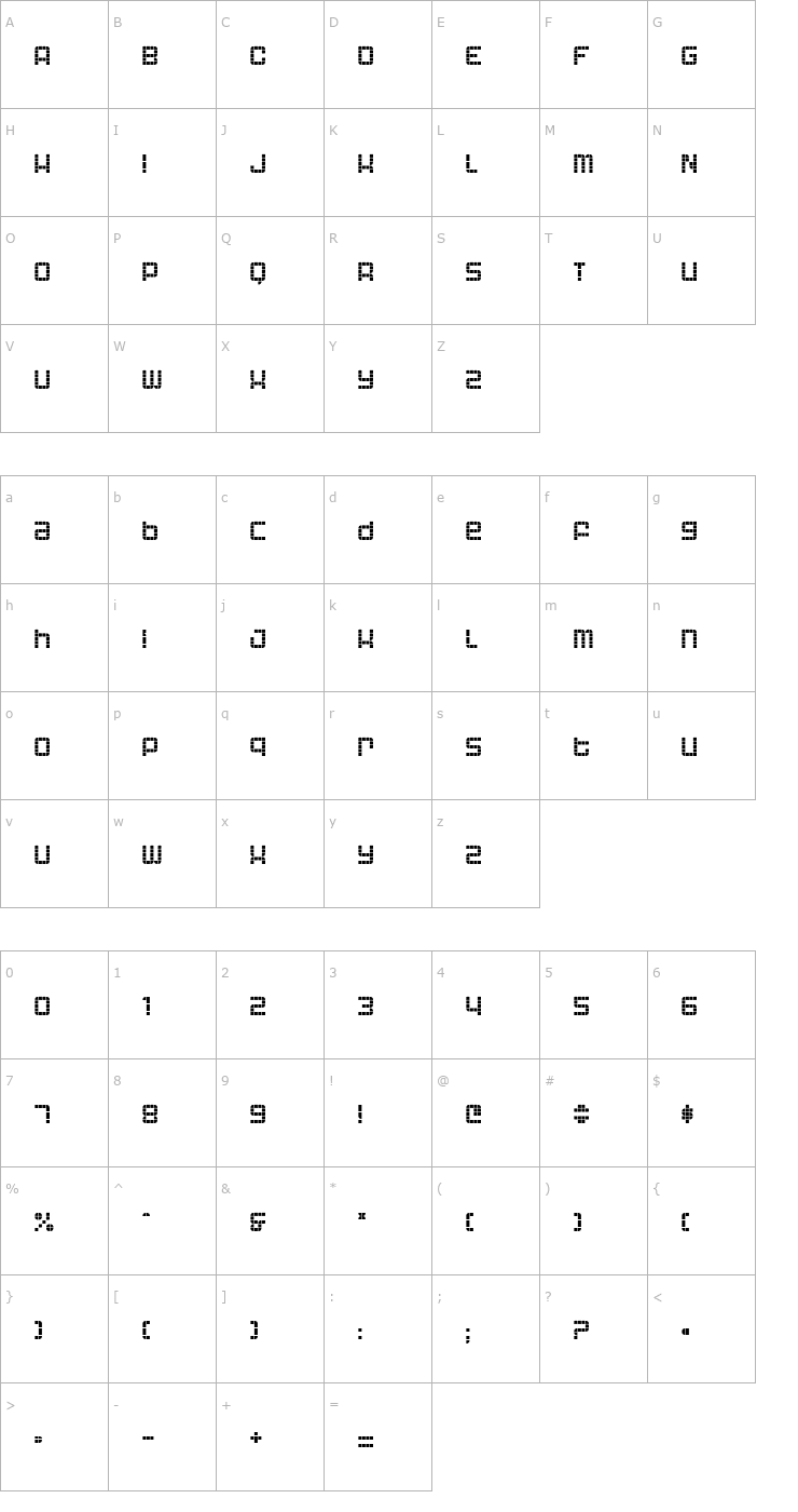 Character Map Astronaut Font