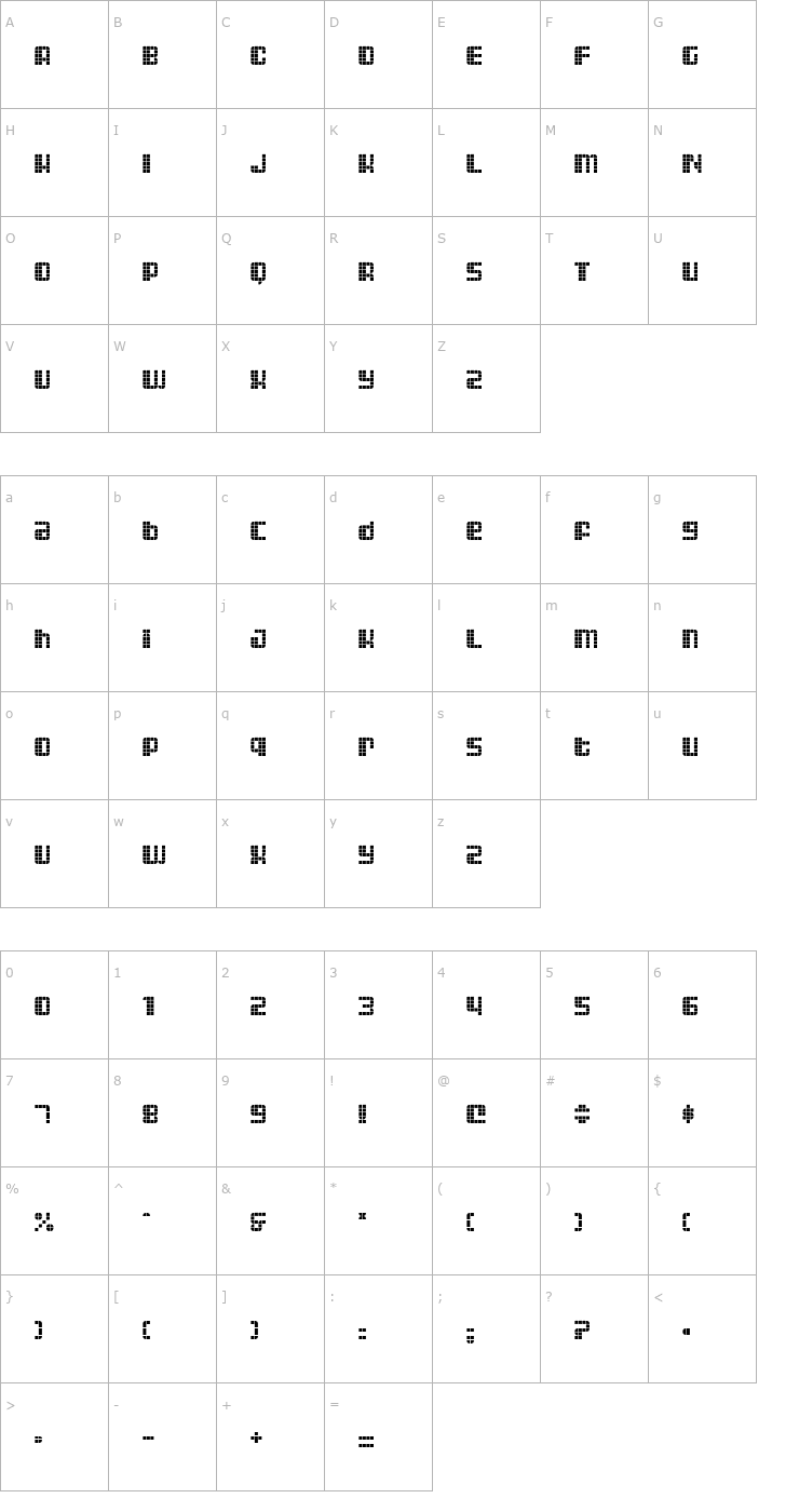 Character Map Astronaut III Font