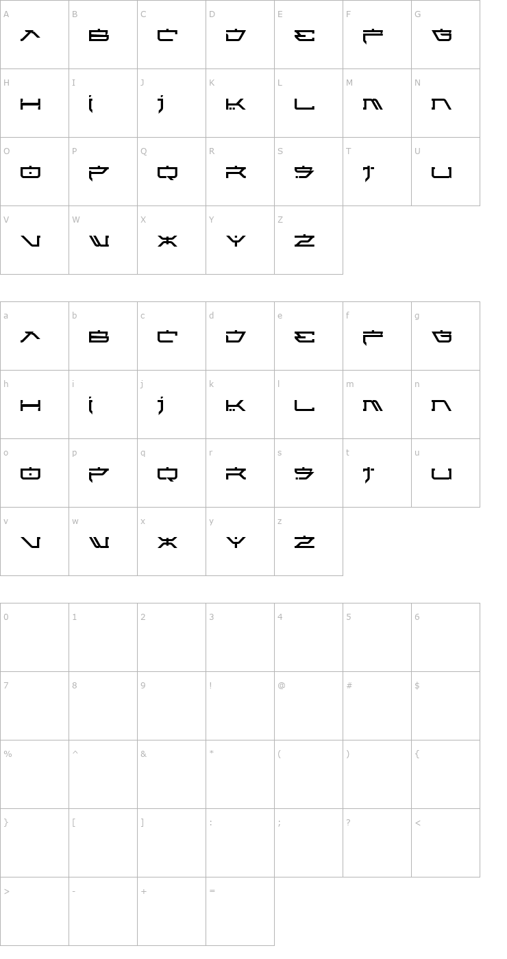 Character Map Atari Kids Font