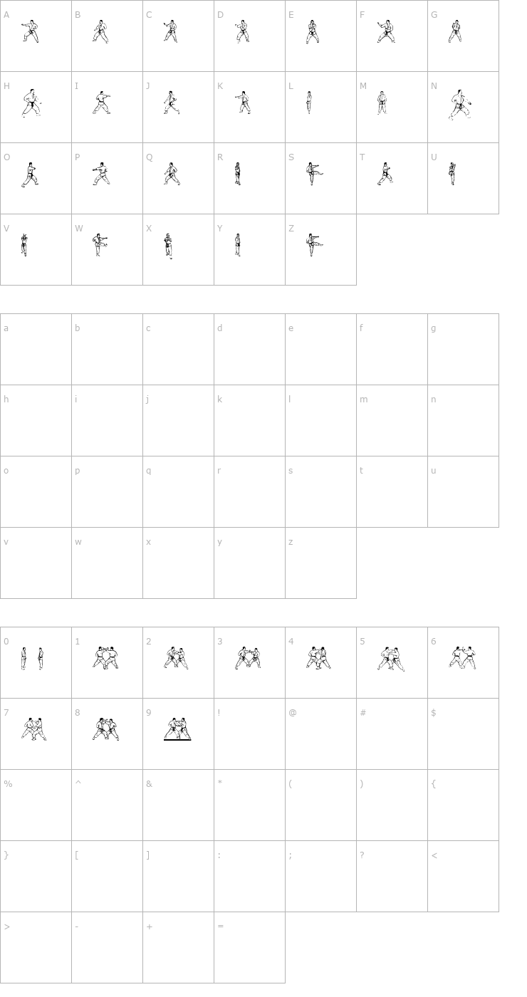 Character Map Atewaza Font