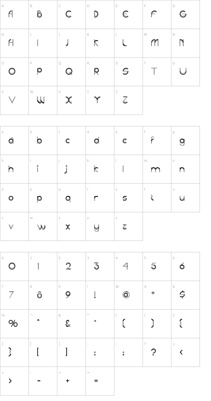 Character Map Athens Font