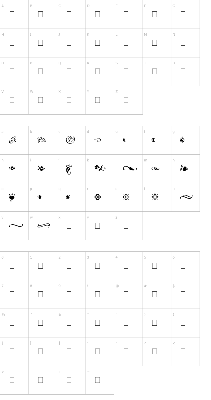 Character Map Atlantix Ornaments SSi Font