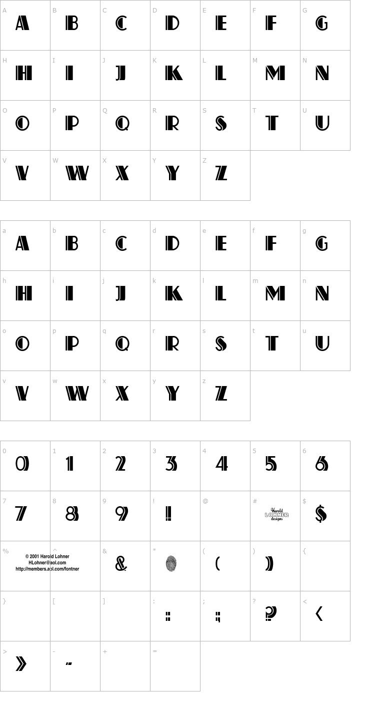 Character Map Atlas Solid Font