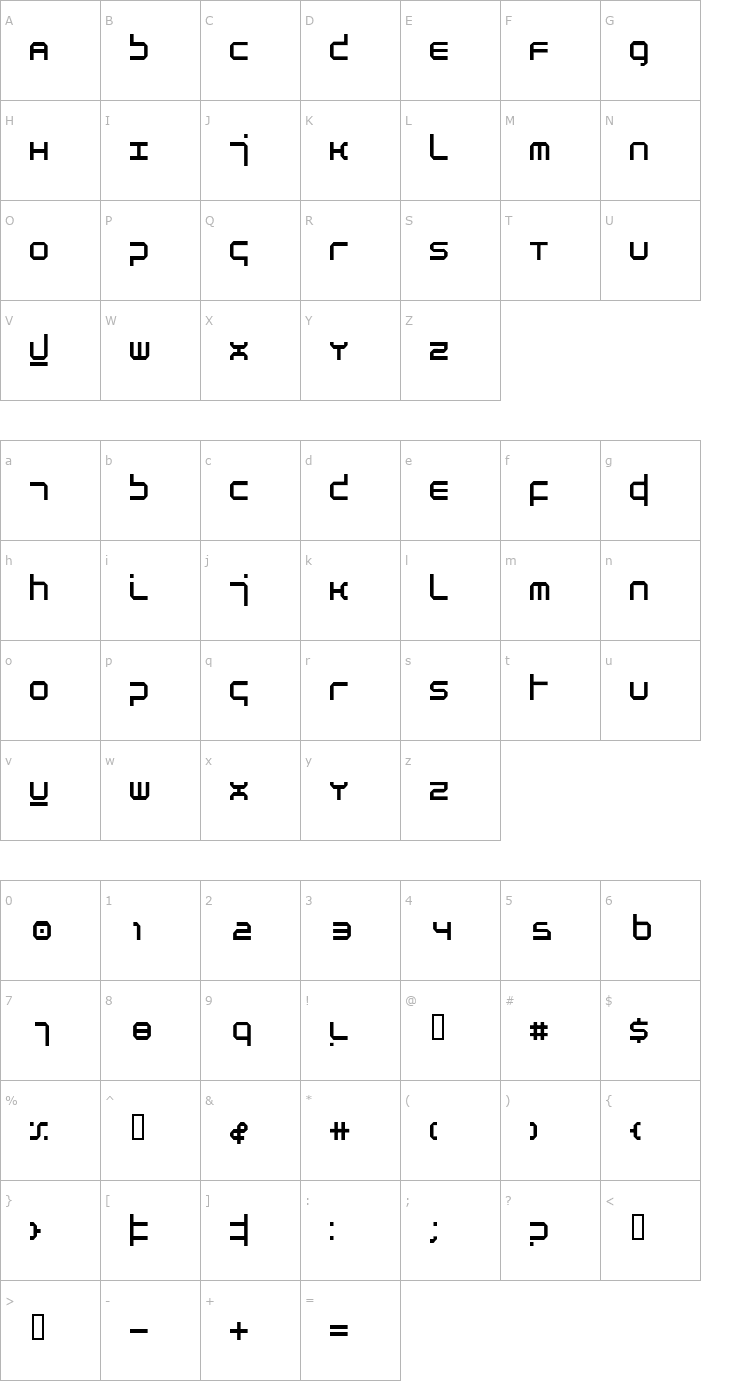 Character Map Atmosphere Font