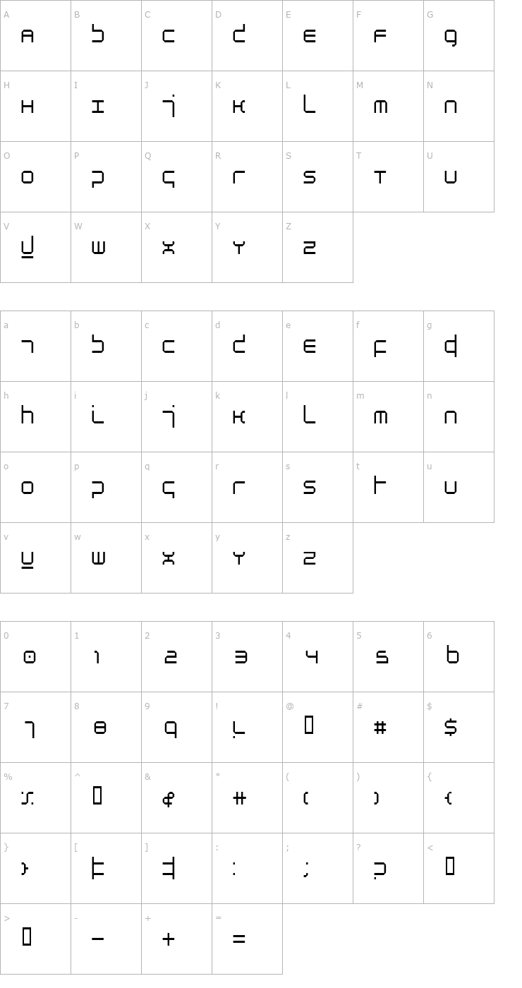 Character Map Atmosphere Light Font