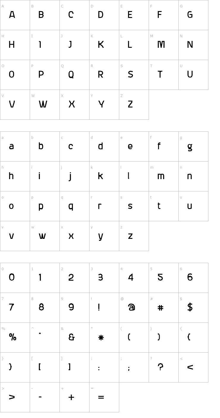 Character Map Attac-Black Font