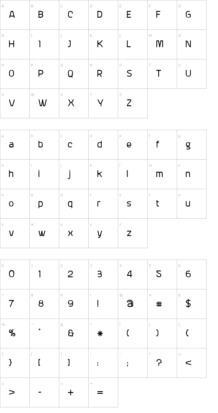 Character Map Attac-Bold Font