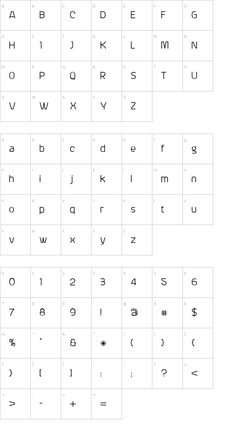 Character Map Attac-SemiBold Font