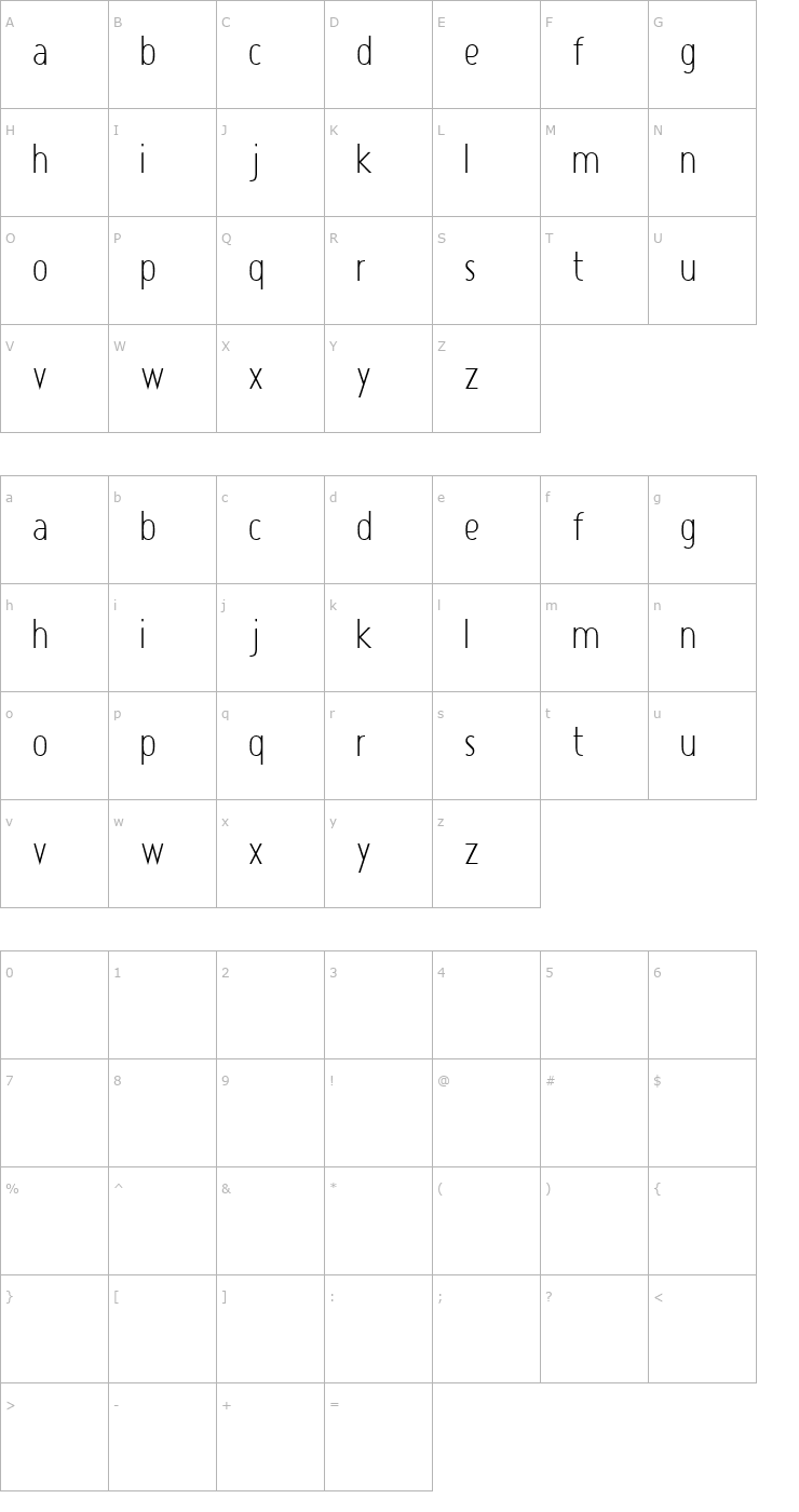 Character Map Atype 1 Font