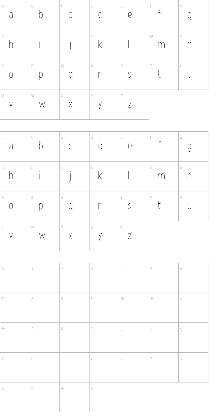 Character Map Atype 1 Light Font