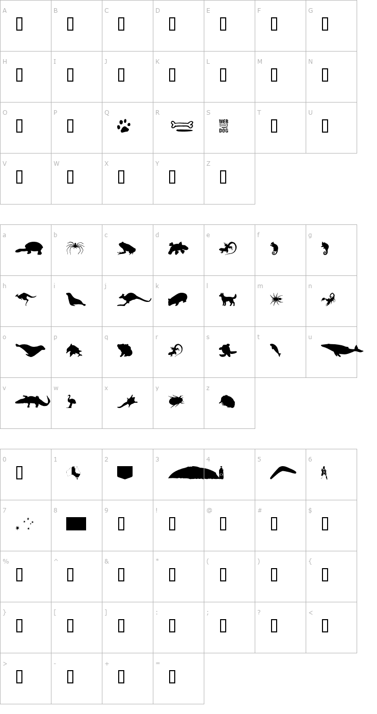 Character Map AussieIcons Font