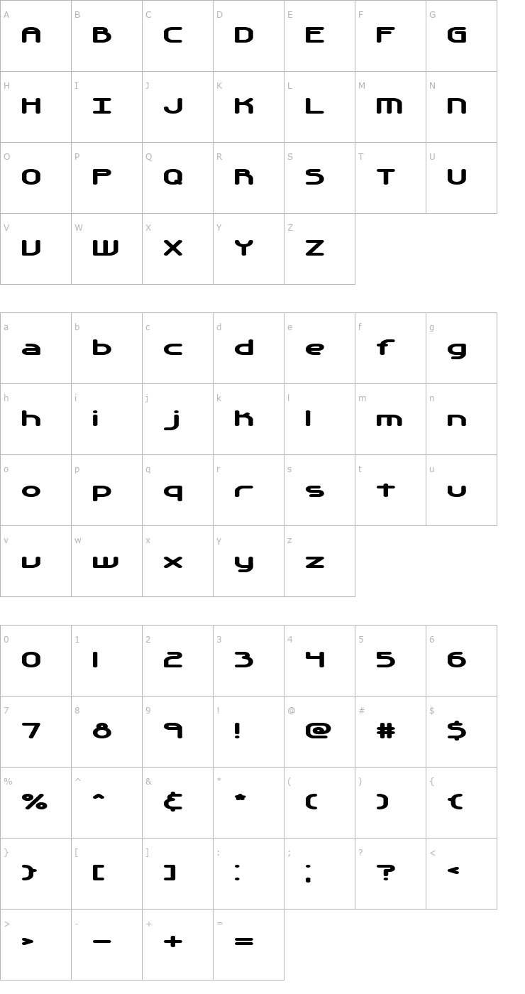 Character Map Automatica -BRK- Font